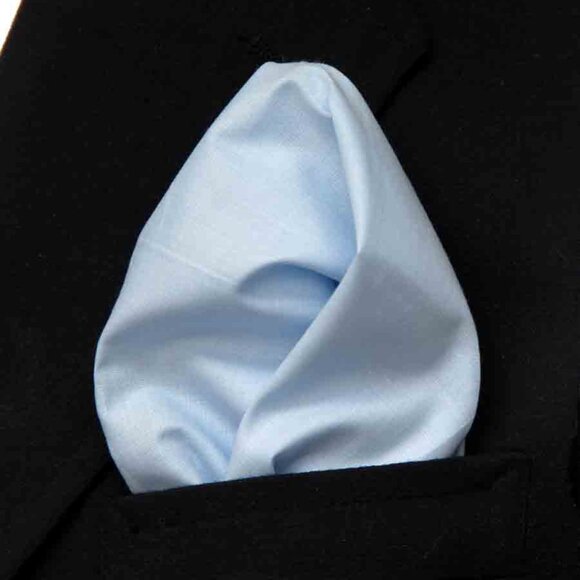 Large Cotton Pocket Square Light Blue Anti-Bacterial 15 7/8" X 15 7/8" Men's - Picture 1 of 2